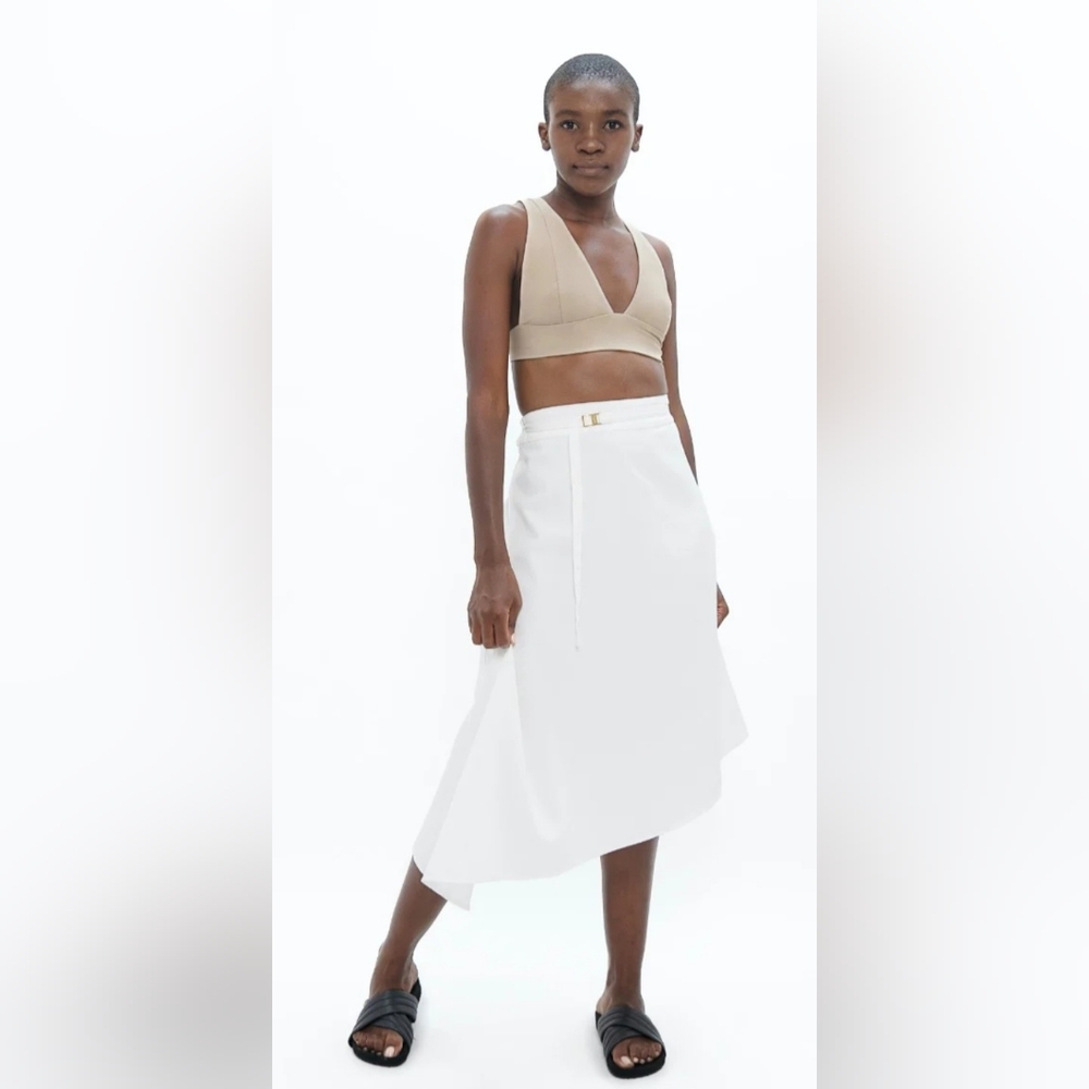 NWT 1 PEOPLE Mallorca Asymmetric Skirt White Dove ( Size: L)